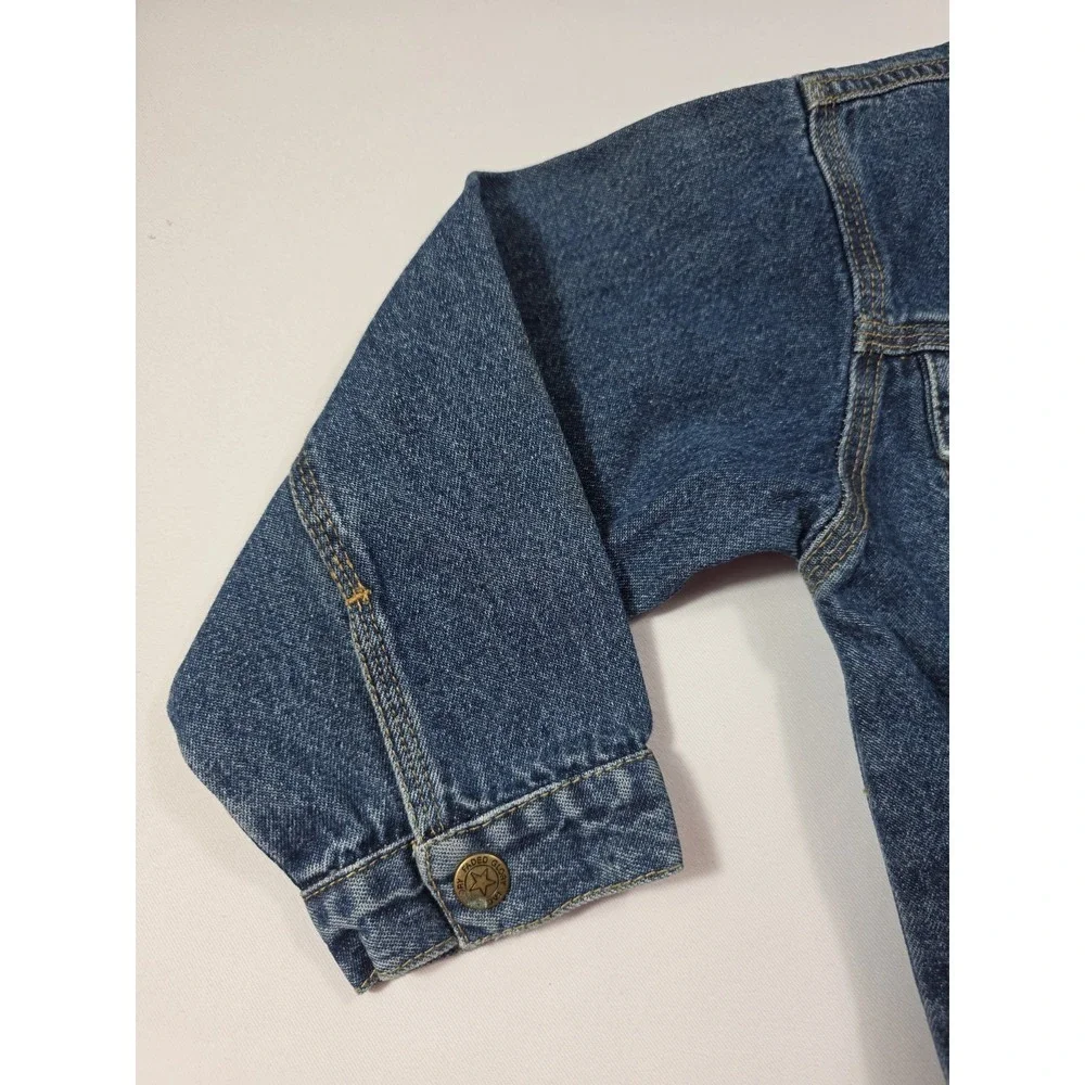 Vintage Y2K Faded Glory Denim Jacket Girls 4T Blue Jean Trucker Coat